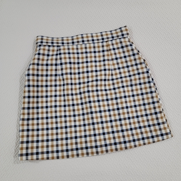 NEW H&M Plaid Button-Front Skirt Size 6 - Picture 11 of 13
